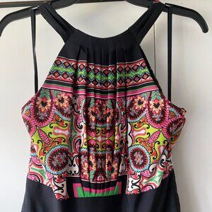 Eliza J. Halter Scarf print maxi size 2